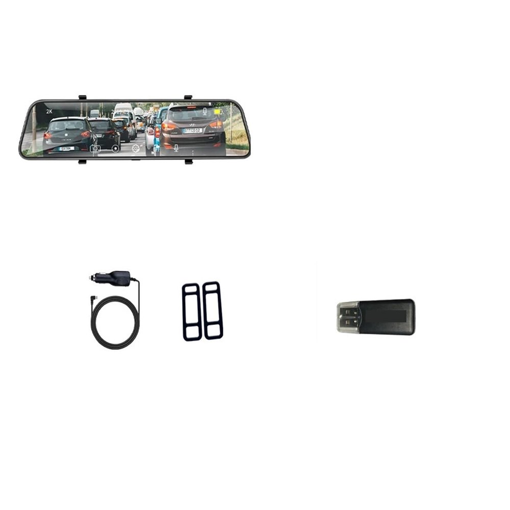 2.5K Dash cam Camera Car DVR High Resolution Car Camera Black box12 inch Mirror Recorder Compatible for Android Auto Driving(A38-Only 2.5K Camera,128G1)