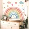Large Rainbow Wall Stickers Kids Inspirational Wall Decal Peel and Stick Boho Rainbow Art Decals for Baby Girls Bedroom Pastel I Am Motivational Art Murals for Nursery Playroom Home Decor 44.5"x73.4" view 3