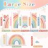 Large Rainbow Wall Stickers Kids Inspirational Wall Decal Peel and Stick Boho Rainbow Art Decals for Baby Girls Bedroom Pastel I Am Motivational Art Murals for Nursery Playroom Home Decor 44.5"x73.4" view 4