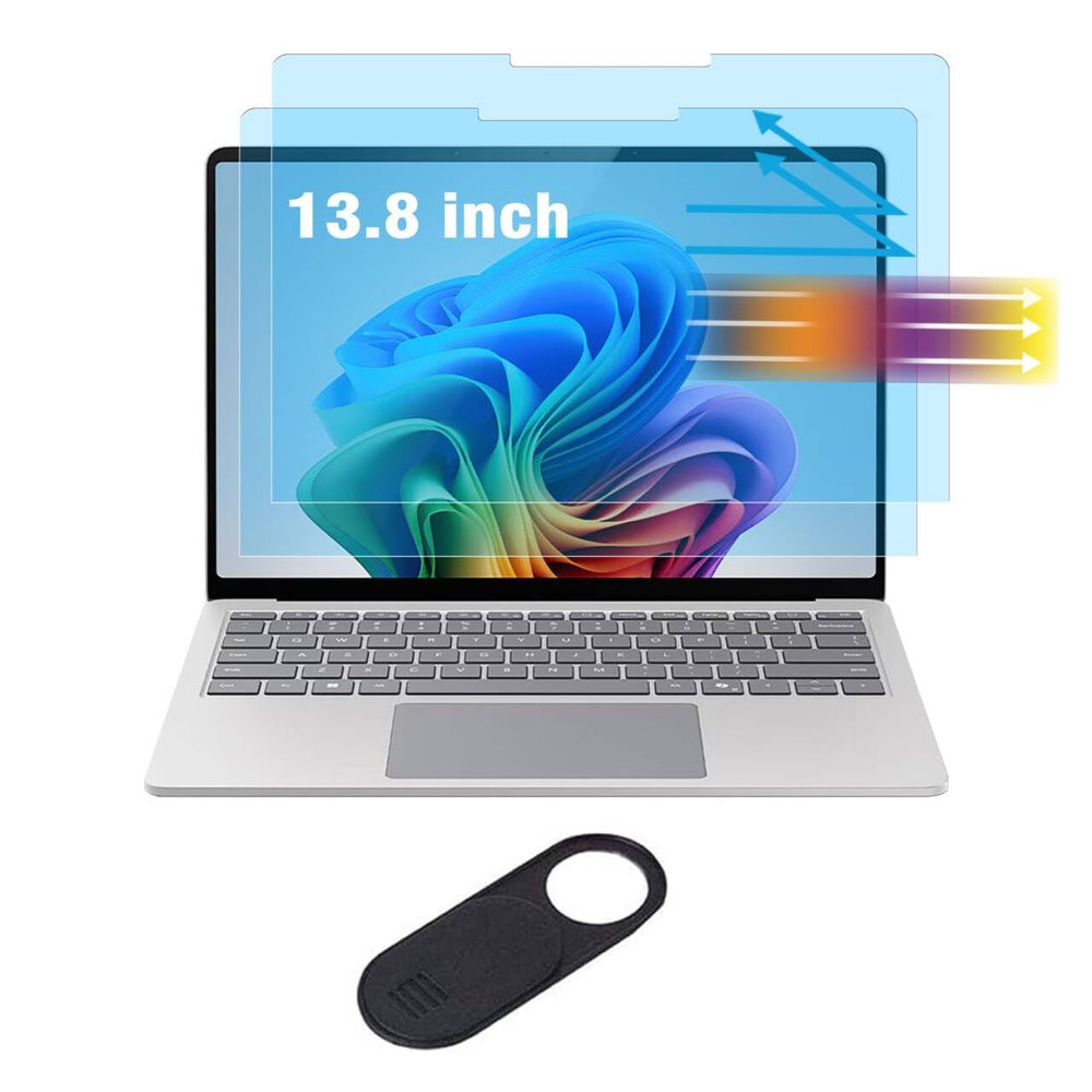2 Pack Screen Protector for 2025-2024 Microsoft Surface Laptop 7 13.8"  Anti-Blue Light & Anti-Glare Anti-Fingerprint Anti-UV Filter, Reduces Eye Strain