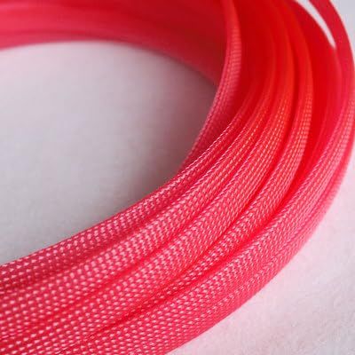 EASYFA PET Braided Wire Sleeve 2 to 14mm Tight High Density Cable Protection Expandable UV, Cable Sleeve Split Sleeving(UV Pink,12MM*1 Meter)