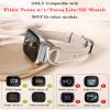 Minyee Leather Band Compatible with Fitbit Versa 2/Fitbit Versa/Versa Lite Bands Women, Slim Thin Dressy Designer Premium Leather Strap with C-Shape Metal Buckle for Versa 2 Watch, Starlight/Silver view 2
