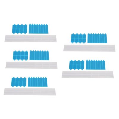 5 sets Plastic Sided Adhesive Stickers Slide Mount Adhesive Strips for Privacy Screen