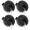 UKCOCO Boat Hatch Latch 4 Pcs Flush Pull Round Slam Locks with Recessed Handle for Boat Deck Access Rv Cabinet Hardware Compact 2.4 Inch view 1