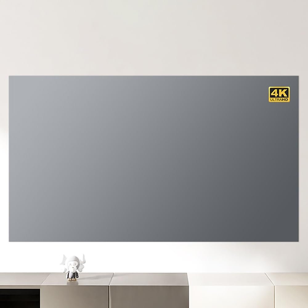 GJPXFR 4K HD Anti-Light Projector Screen, 100" 84" 72" 60" Manual Frameless Projection Screen, 4:3 Home Theater Movie Screen, Wrinkle Free(4:3(100inch))
