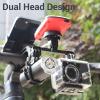 Camera Dual Head Support Frame, Alloy Dual Mount Flash Bracket for Camera Action Head, Outdoor Adventure with Camera Double Ended Bracket Aluminium Holder, Lightweight view 3