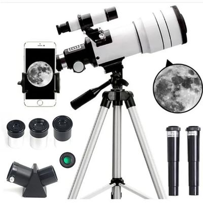 Telescope for Adults & Kids, 300mm Portable Telescope with an Phone Adapter & A Remote 70mm Aperture Astronomical Refractor Telescopes, Adjustable Tripod, for Astronomy Beginners (15X-150X)