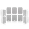 Sound Town 5 Pairs of 70V/100V 6.5" Weather-Resistant Surface-Mount Passive Speakers, with IP55-rated Enclosure, for Home & Commercial Installations, White (TARVOS-MS6W-PAIR) view 1