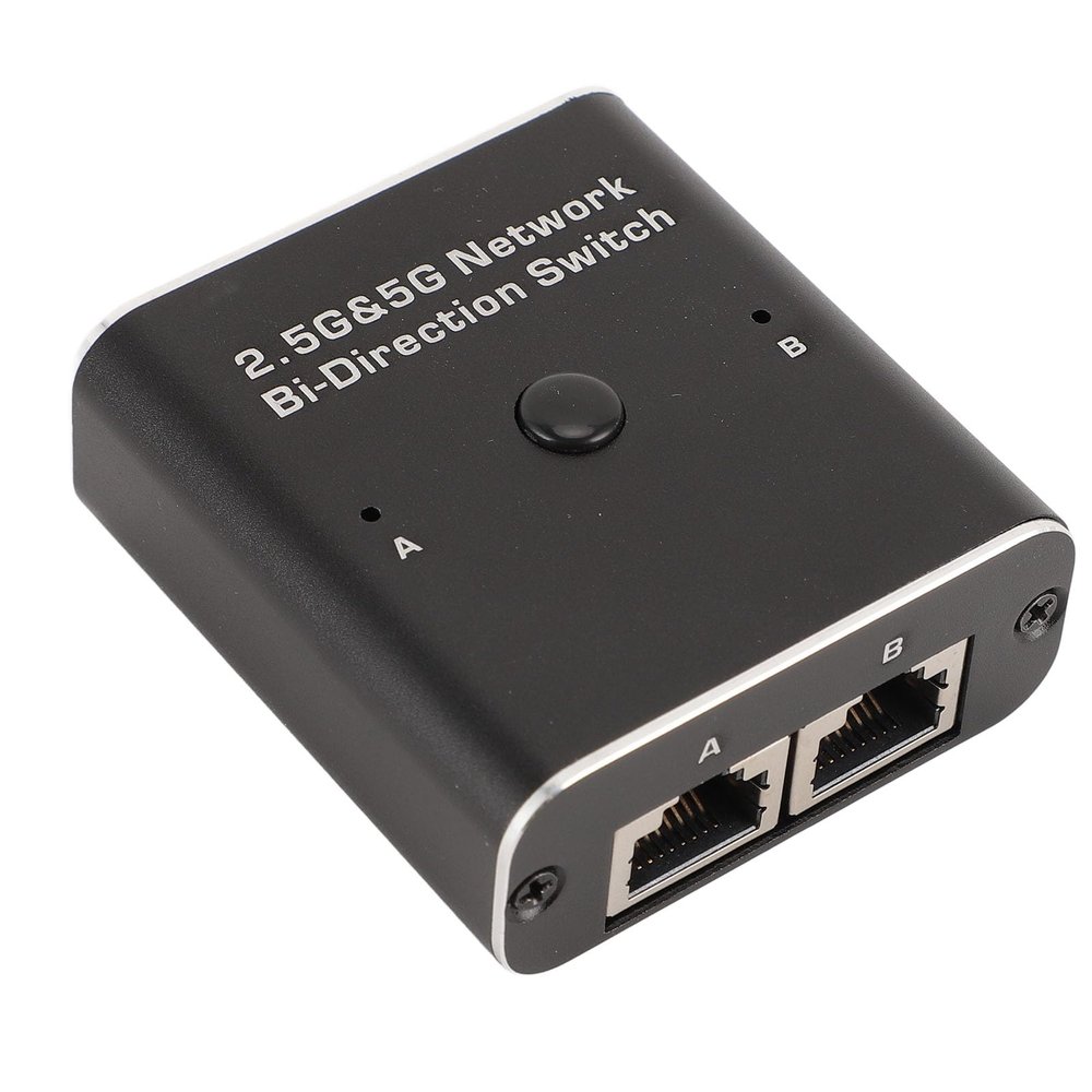 2.5G 5G Network Bidirection Switch, 2 Port Multi Gigabit Ethernet Network Switch, 1000Mbps RJ45 Internal External Networking Switcher Adapter