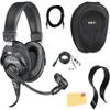 Audio-Technica BPHS1 Broadcast Stereo Headset - Black Bundle with Case, Stand, XLR Cable, and Austin Bazaar Polishing Cloth view 1