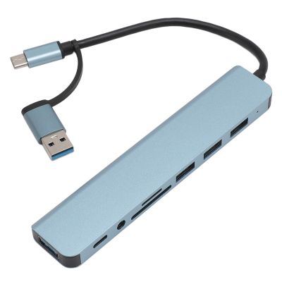 USB Hub, USB C Hub 8 in 1 Adapter with Card Slot, Multi-Port USB 3.0 & 2.0 Type C Data Transfer for Phones Tablets