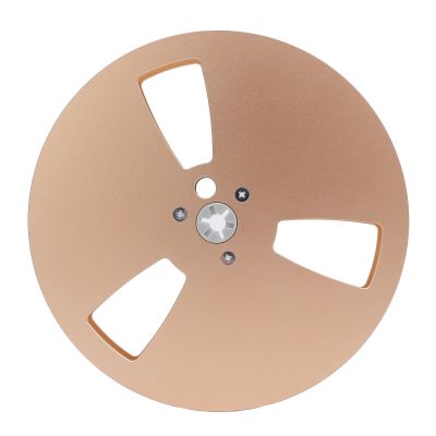 1/4 7 Inch Empty Tape Reel, Universal 3 Holes Aluminum Alloy Open Reel Sound Takeup Reel for Reel to Reel Tape Player(Black Silver Gold) (Gold)