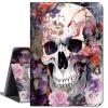 for Amazon Kindle Fire 7 case 2019/2017 Release 9th/7th Generation,Slim Lightweight Smart Shell Stand Cover with Auto Wake/Sleep for Amazon fire 7 Tablet 9th/7th Generation,Skull Pink Flowers view 1