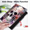 for Amazon Kindle Fire 7 case 2019/2017 Release 9th/7th Generation,Slim Lightweight Smart Shell Stand Cover with Auto Wake/Sleep for Amazon fire 7 Tablet 9th/7th Generation,Skull Pink Flowers view 3