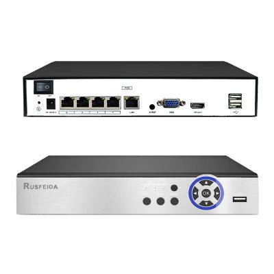 NVR for Security Camera System, 12MP 4K 4CH Network Video Recorder, Support 12MP/4K/5MP/4MP/3MP/1080P PoE IP Camera, Face Detection, 24/7 Recording (HDD Not Included)