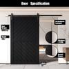 Homacer 42 in. x 80 in. Slanted Stripe Design 003 Black Finished & Unassembled Pine Wood Barn Door (Interior Use Only) view 3