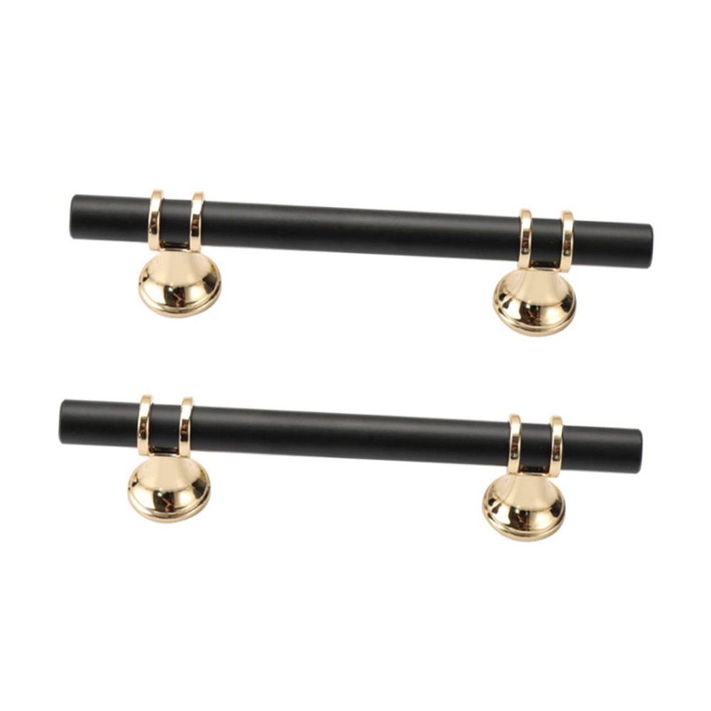 ARTIBETTER 2pcs Stylish Cupboard Pull Handles Metal Door Pullers for Cabinets Wardrobes and Bathrooms Modern Design Black Finish