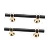 ARTIBETTER 2pcs Stylish Cupboard Pull Handles Metal Door Pullers for Cabinets Wardrobes and Bathrooms Modern Design Black Finish view 1