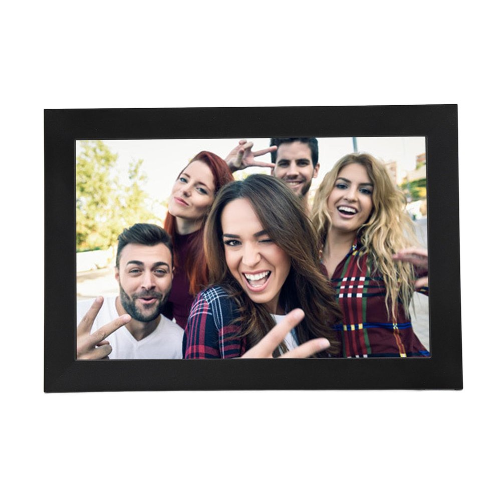 10 Inch Digital Picture Frame, Widescreen Electronic Picture Frame Support Music Video, Share Photos Instantly with Frameo App, 16GB Memory Wall Mountable Design (US Plug)
