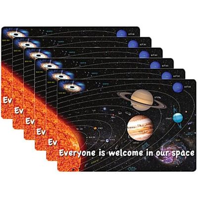 Smart Poly Computer Mouse Pad, 8" x 10", Everyone is Welcome in Our Space, Pack of 6