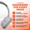 HyperGear White Wireless Headphones - Over Ear Bluetooth Headphones, Over the Ear Noise Cancelling Gym Head Phones Women & Men Wireless Bluetooth Workout Flip Earcups In for Solo, Out for Stereo Music view 2