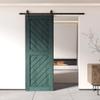 Homacer 26 in. x 80 in. Slanted Stripe Design 004 Royal Pine Finished & Unassembled Pine Wood Barn Door (Interior Use Only) view 2
