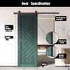 Homacer 26 in. x 80 in. Slanted Stripe Design 004 Royal Pine Finished & Unassembled Pine Wood Barn Door (Interior Use Only) view 3
