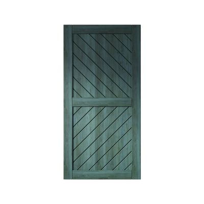 Homacer 32 in. x 80 in. Slanted Stripe Design 004 Royal Pine Finished & Unassembled Pine Wood Barn Door (Interior Use Only)