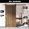 Homacer 32 in. x 80 in. Slanted Stripe Design 002 Dark Walnut Finished & Unassembled Pine Wood Barn Door (Interior Use Only) view 3