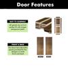Homacer 32 in. x 80 in. Slanted Stripe Design 002 Dark Walnut Finished & Unassembled Pine Wood Barn Door (Interior Use Only) view 4
