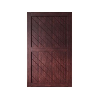 Homacer 48 in. x 80 in. Slanted Stripe Design 002 Red Mahogany Finished & Unassembled Pine Wood Barn Door (Interior Use Only)