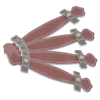 TOBBOMEY 4pcs Pu Leather Handle Cabinet Pulls Dresser Knobs Soft Flexible for Decor
