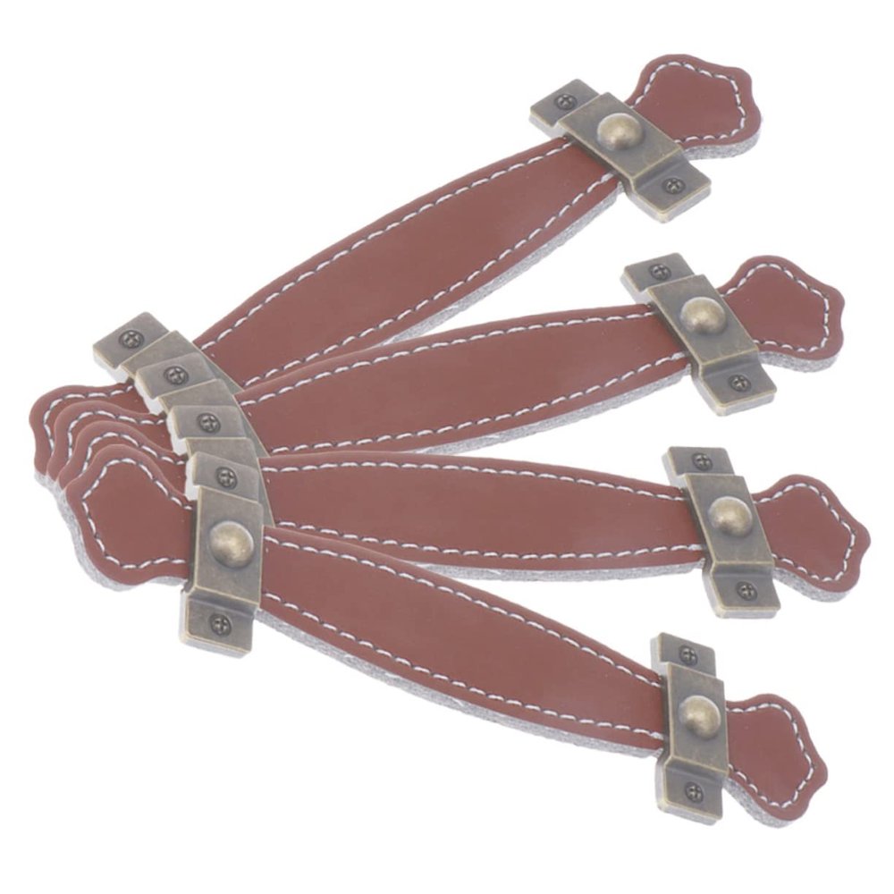 TOBBOMEY 4pcs Pu Leather Handle Cabinet Pulls Dresser Knobs Soft Flexible for Decor