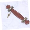 TOBBOMEY 4pcs Pu Leather Handle Cabinet Pulls Dresser Knobs Soft Flexible for Decor view 4