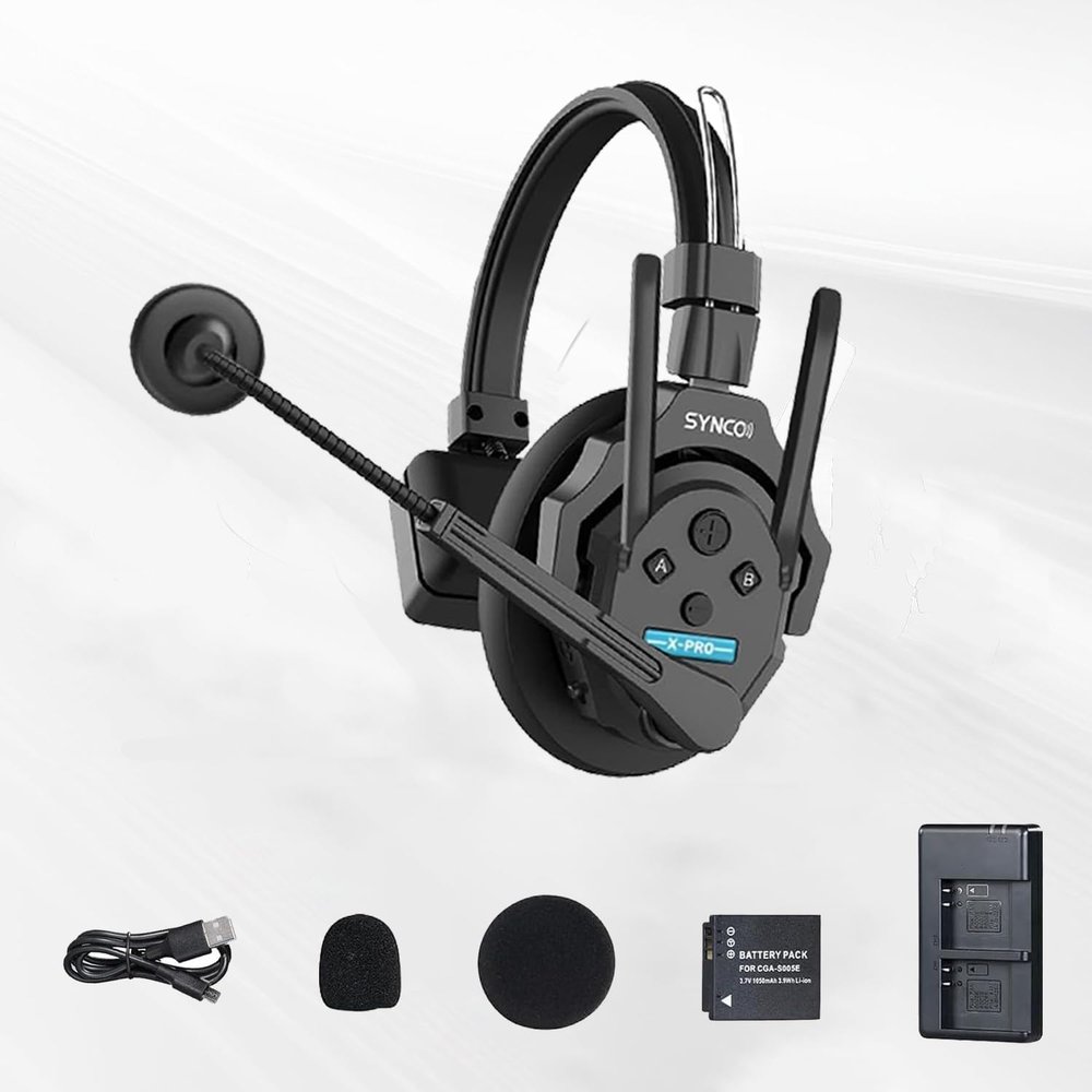 Hityeneed Synco XTalk XPro1 2.4GHz Wireless Intercom Headset Single-Ear Headset with Remote Headsets for Team Communication,Movie Shoot,Live Show Stage Performance