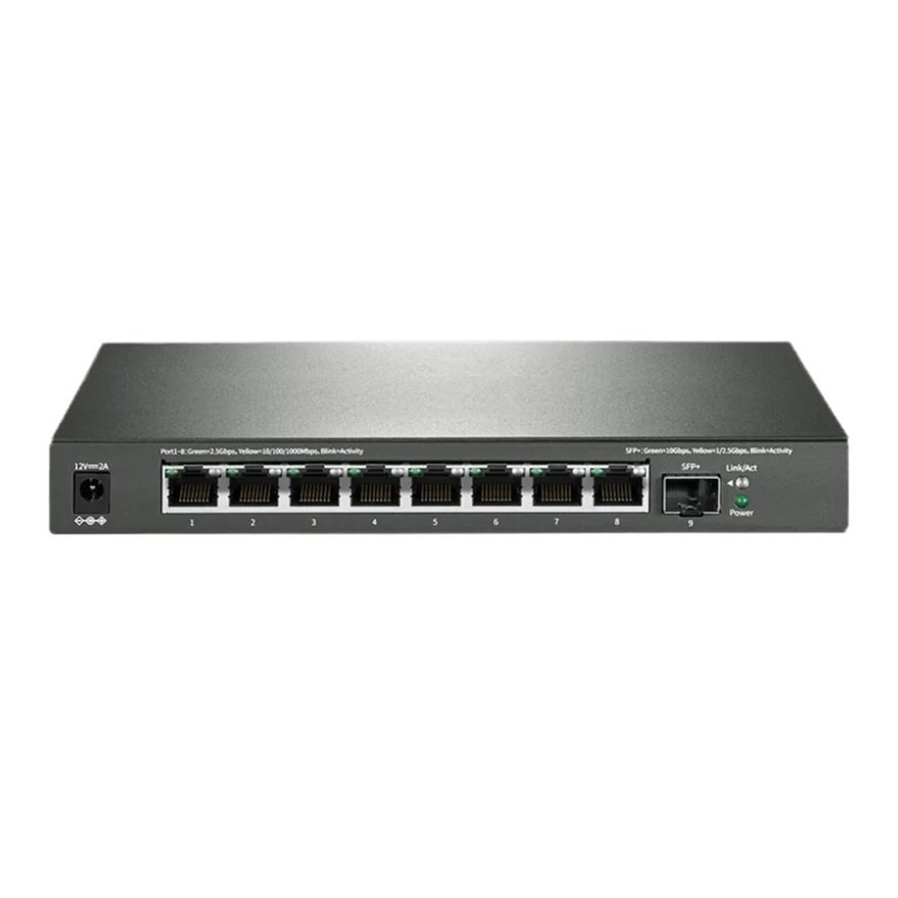 BAISULI Business Ethernet switches 8 Port 2.5G Ethernet Unmanaged Network Switch with 8 * 2.5 Gigabit +1 * 10G SFP+, Fanless Quiet Metal SE109(with U.S Insert Head)