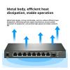 BAISULI Business Ethernet switches 8 Port 2.5G Ethernet Unmanaged Network Switch with 8 * 2.5 Gigabit +1 * 10G SFP+, Fanless Quiet Metal SE109(with U.S Insert Head) view 3