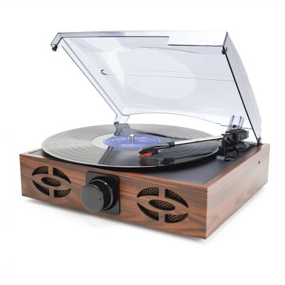 iumLeap Tocadiscos Tocadiscos Fongrafo con Altavoces Estreo Incorporados Tocadiscos de Transmisin por Correa de 3 Velocidades Reproductor de Discos de Vinilo con Altavoces Grabad