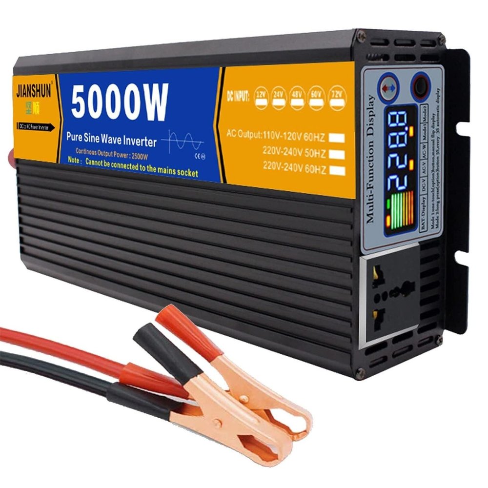 3000W 4000W 5000W Car Solar Power Inverter DC 12V/24V/48V/60V/72V Pure Sine Wave Inverter Charger Split Phase DC Input AC Output 120V/240V Low Frequency Solar Power Inverter Converter(5000W,72Vto110V)