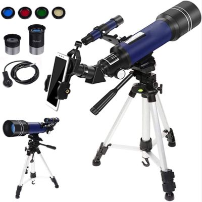 Ultra Hd, Telescopes for Astronomy,70Mm HD Refractor Telescopes with Adjustable Tripod Photo Shutter 4 Moon Filter for Telescope for Adults,for Indoor/Outdoor.