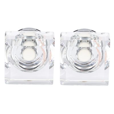 ARTIBETTER 2pcs Crystal Drawer Knobs Square Crystal Cabinet Handles for Furniture Accessories