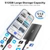 Aiibe 500GB External Solid State Drive USB C Portable SSD USB 3.2 Gen 2, Up to 1050MB/s, External SSD 500GB External Hard Drive for iPhone 15/Pro, Laptop, Mac and PS4 (Black) view 4