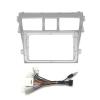 9 Inch Car Fascia Compatible with Vios Yaris Belta 2006 2007 2008 Video Panel Player Audio Dash 2 Din Frame Dashboard Mount Kit(Silver,Fascia and cable) view 1