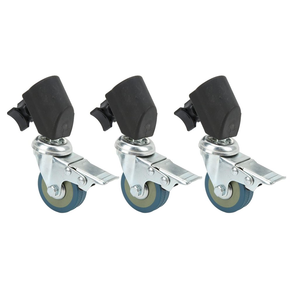 22mm Light Stand Casters High Hardness Locking Caster Set for Light Stands 22mm Light Stand Caster Wheels Photography Studio Locking Caster Wheels 3pcs Studio Caster Wheels