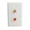 BOPLAT RCA Wall Plate 2 Port Female to Female - Single Gang Subwoofer Cover Plate for L/R Stereo Speaker with RCA Keystone Jack Insert view 1