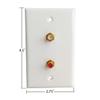 BOPLAT RCA Wall Plate 2 Port Female to Female - Single Gang Subwoofer Cover Plate for L/R Stereo Speaker with RCA Keystone Jack Insert view 3