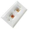 BOPLAT RCA Wall Plate 2 Port Female to Female - Single Gang Subwoofer Cover Plate for L/R Stereo Speaker with RCA Keystone Jack Insert view 4