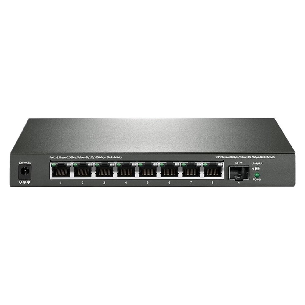 BAISULI Business Ethernet switches 8 Port 2.5G Ethernet Unmanaged Network Switch with 8 x 2.5 Gigabit+1 x 10G SFP+, Fanless Quiet Metal SE109(with U.S Insert Head)