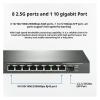 BAISULI Business Ethernet switches 8 Port 2.5G Ethernet Unmanaged Network Switch with 8 x 2.5 Gigabit+1 x 10G SFP+, Fanless Quiet Metal SE109(with U.S Insert Head) view 3