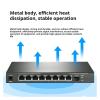 BAISULI Business Ethernet switches 8 Port 2.5G Ethernet Unmanaged Network Switch with 8 x 2.5 Gigabit+1 x 10G SFP+, Fanless Quiet Metal SE109(with U.S Insert Head) view 4
